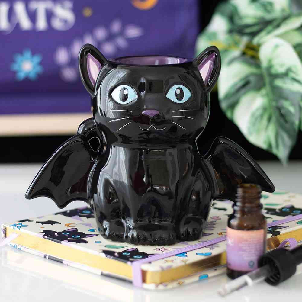 Something Different - Cute and Creepy Bat Cat and Wax Warmer Oliebrander - Multicolours